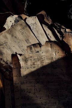 partially burnt manuscripts at the Tveitt farm.