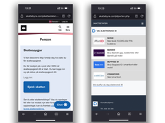 Ill: Nettside som later som det er Skatteetatens nettsider. Legg merke til «skattebyra.com» i URL-feltet som signaliserer at dette er en falsk nettadresse.
