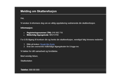 Skjermdump av det pågående svindelforsøket via e-post.
