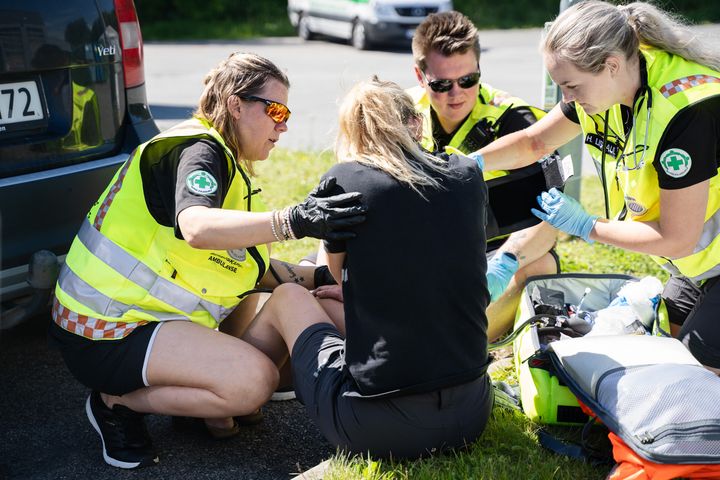 Frivillige som trener på pasientbehandling