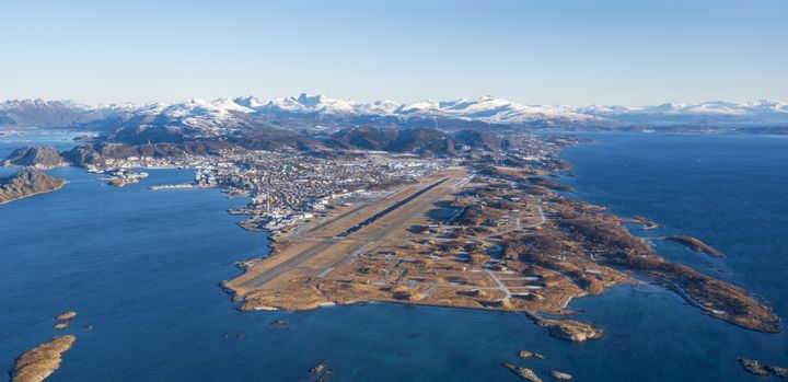 Et bilde som viser Bodø-halvøya der Avinor skal bygge ny flyplass
