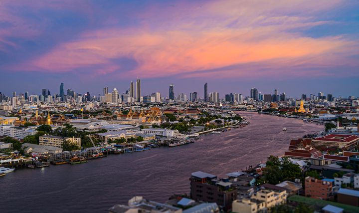 Oversiktsbilde over Bangkok, Thailands hovedstad.