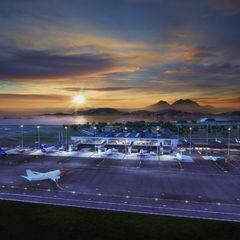Nye Bodø lufthavn i midnattssol