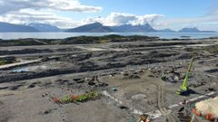 Oversiktsbilde over grunnsteinsnedleggelse på ny lufthavn i Bodø.