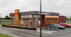 Slik kan det se ut om Avinor får gjennomslag for utvikling av Hervakrysset. Der er matbutikk, Burger King og hurtigladere med i planene.