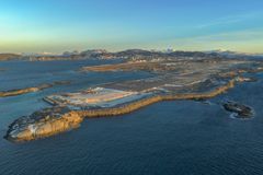 Byggingen av nye Bodø lufthavn er kommet godt i gang. Dette bildet er tatt 21. januar 2026.