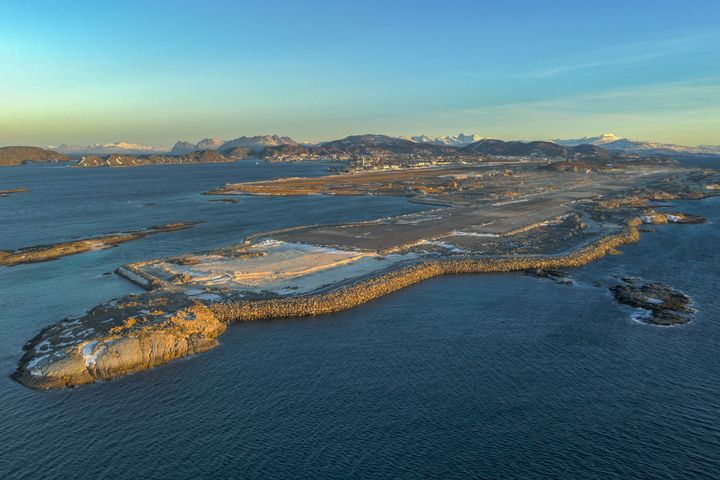 Byggingen av nye Bodø lufthavn er kommet godt i gang. Dette bildet er tatt 21. januar 2026.