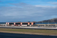 Byggingen av den nye passasjerterminalen på nye Bodø lufthavn er i full gang. Dette bildet er tatt i slutten av september 2026.