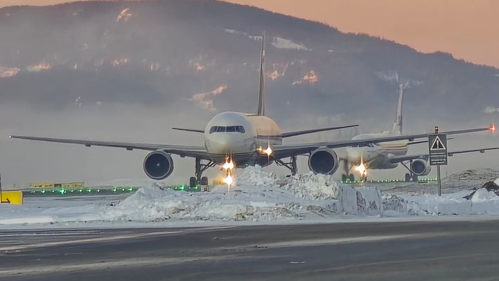 SF Airlines Boeing 767 at Oslo Airport