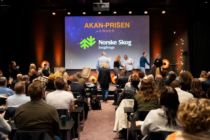 vinnerene går på scene for hyllest