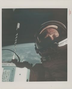 The first selfie in outer space, 11 - 15 November 1966, vintage chromogenic print on fiber-based paper, printed 1966, numbered "NASA S-66-62926" 20.3 x 25.4 cm DOROTHEUM