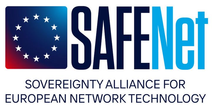 Logo of SAFENet. The Sovereignty Alliance for European Network Technology, published together with the Innovate Europe Foundation and Berlin-based consultancy iconomy. Routers carry 93% of European internet traffic, yet remain outside any EU sovereignty framework. Chinese manufacturers already control 37% of the market. SAFENet unites European manufacturers behind three demands: supply chain transparency, trustworthy public procurement, and a dedicated EU Network Security Toolbox.