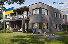 Slik kommer den ferdige firemannsboligen til å se ut.