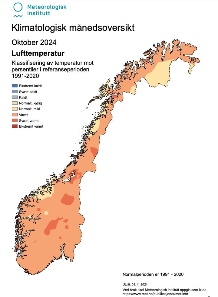 Oktober lufttemperatur