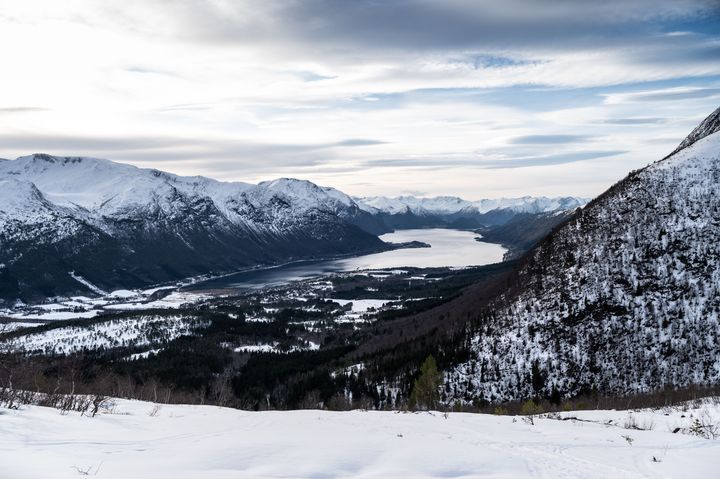 Bilde som viser snø i Åndalsnes per februar 2025.