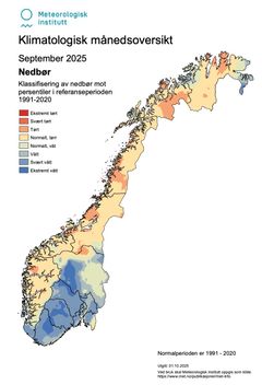 Nedbør for september 2025.