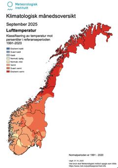 Temperatur for september 2025.
