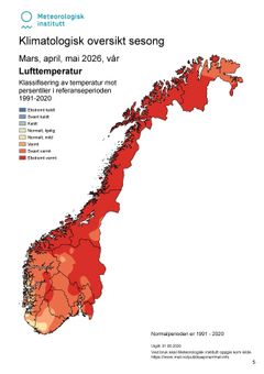 Kart over Norge, fargekodet i rødt.