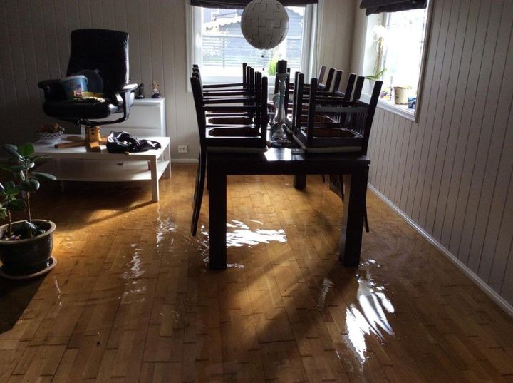 Mange har fått vann i kjelleren nå. Foto: Fremtind.