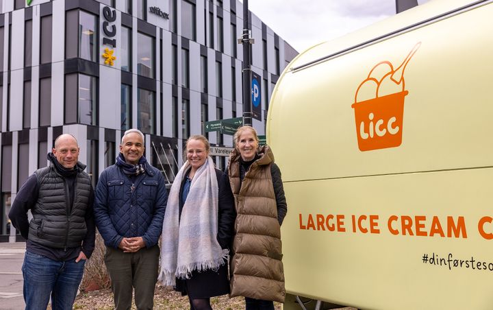 Christian Træland (LICC), Shiraz Abid (ice), Jannicken Lampe (ice) og Hedda Høiness (LICC).