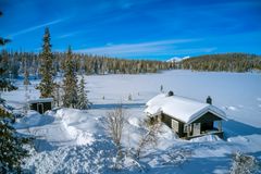 Vinter ved Elgstølen ved Vesle Byringtjern i Rendalen