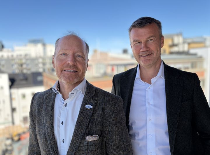 F.V Christian Anton Smedshaug og Ole Laurits Lønnum, konsernsjef i Landkreditt