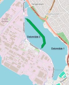 Kart som viser Gunnekleivfjorden.