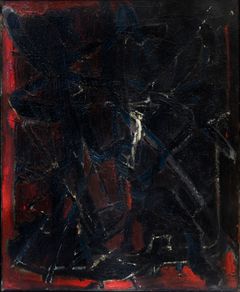 Nicolas de Staël, Composition bleue, rouge et noir, 1946.