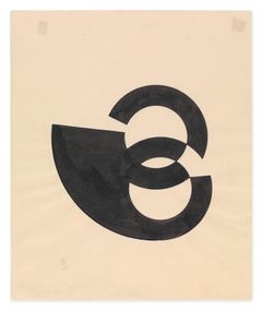 Sophie Taeuber-Arp, Geometrisk konstruksjon, 1942, blekk, blyant og gouache på papir, 25.2 x 20.9 cm. Stiftung Arp e.V., Berlin/Rolandswerth.