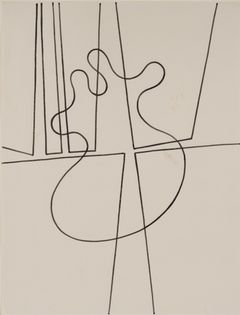 Hans/Jean Arp and Sophie Taeuber-Arp, Duo-Drawing, 1939, ink on paper, 27.2 x 20.9 cm. Stiftung Arp e.V., Berlin/Rolandswerth. © Hans/Jean Arp, BONO 2025