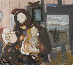 Kai Fjell, To generasjoner, 1938. Vestlia Resort, Geilo. Foto: Øystein Thorvaldsen / Henie Onstad Kunstsenter. © Kai Fjell, BONO, Oslo 2026