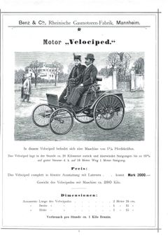 Annonse fra Benz & Cie for Benz Motor-Velociped i 1894.