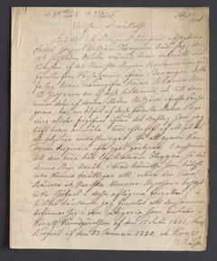 Brev fra Henry Gahn vedrørende "Restauration", 1825, s. 1 AV/RA-S-1063/D/Db/L0005/0001: Journalsaker F, jnr. 1-250 / Jnr. 4/1826 F