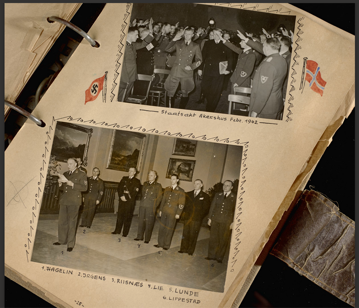 Nasjonalarkivet har digitalisert et uvanlig og omfattende fotoalbum fra andre verdenskrig. Men hvem står bak tegningene i albumet?