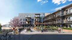 Leilighetene får tilgang til attraktive uteområder som vil komme både beboere og nærmiljøet til gode.