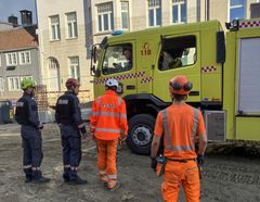 Under Peabs Arbeidsmiljøuke ble det gjennomført praktiske beredskapsøvelser - blant annet på Kongens gate-prosjektet i Trondheim.