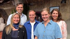 Samarbeid for ombruk i byggebransjen: F.v. Tanja Kvalsvik og Magnus Taugbøl Brekke (Peab), Emil Andresen Rygh og Marie Harbo Dahle (Kunnskapsarena) og Hilde Rønning (Peab)