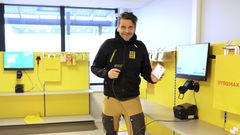 Espen Nicolaisen ved nye hurtigkasser på byggmax Tønsberg