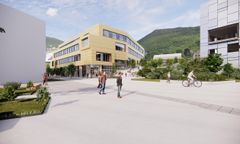 Plantegningfor det nye Griegakademiet til Universitetet i Bergen i Møllendal.