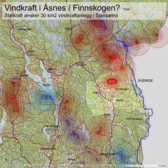 Et utvalg av pågående ideer og vindkraftprosjekter nær svenskegrensen, på norsk side.
