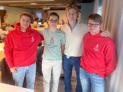 Styret i Motvind Ung: F.v. August Foshaug, Romeo Roso Serrano (leder), Iver Eide Hansen og Erlend Sørlie Hoel. (Nestleder Inga Rye Løken var ikke tilstede da bildet ble tatt)