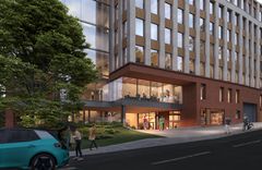 En inviterende fasade ut mot Haslevangen