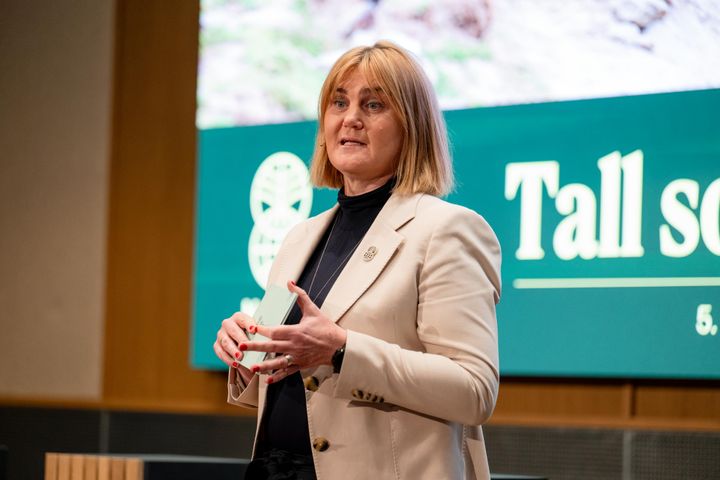 Gunn Jorid Roset fra arrangementet Tall som teller 5.mai, der den offisielle bistandsstatistikken for 2025 ble presentert.