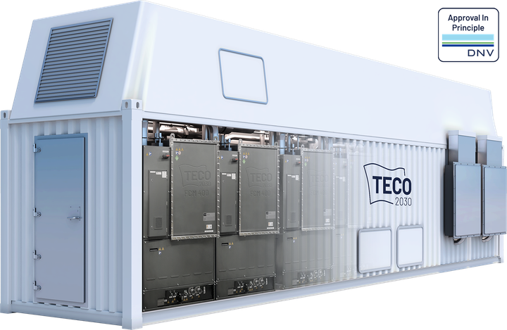 An illustration of a TECO 2030 fuel cell power generator.