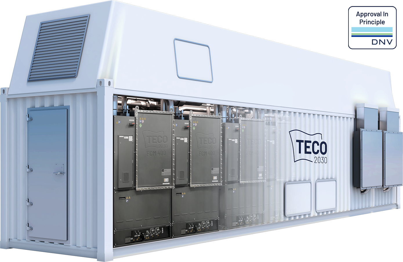 An illustration of a TECO 2030 fuel cell power generator.