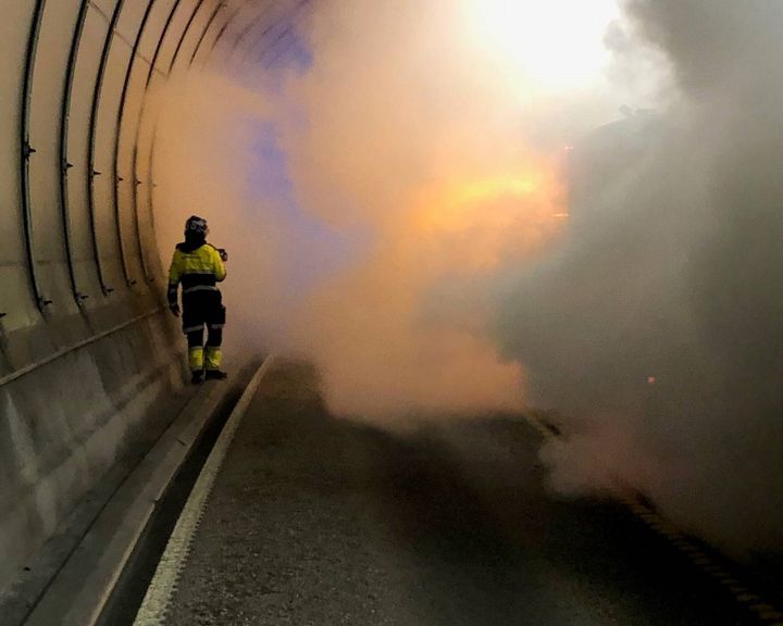 Onsdag denne uka er det brannøvelse i Hagantunnelen på riksveg 4. Illustrasjonsfoto: Statens vegvesen