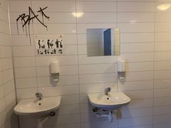 Her er det tagget på veggen inne på et toalett. Dette er unødvendig. Foto: Lars Olve Hesjedal, Statens vegvesen