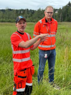 Miljørådgiver Even Stensrud i Statens vegvesen har vært pådriver for etableringen av fugleparken på Hadeland. Pål Steinar Karlsen leder av Statens vegvesen, prosjekt Vestoppland.