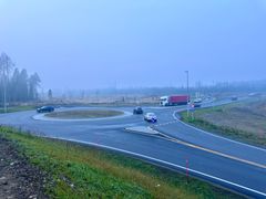 Ny rundkjøring er en del av den nye kryssløsningen ved Gardermoen næringspark.