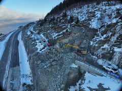 Skredsikringsarbeid på E6 ved Morskogen i Eidsvoll